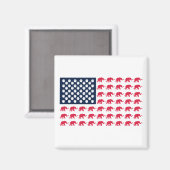 Elephant American Flag Magneet (Voorkant / Achterkant)