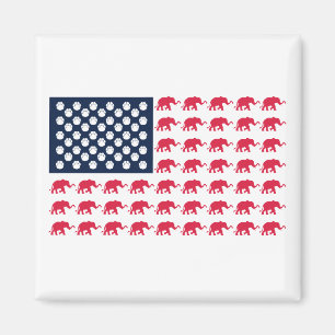 Elephant American Flag Magneet