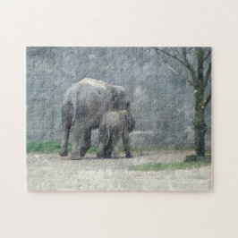 Elephant and Baby Legpuzzel