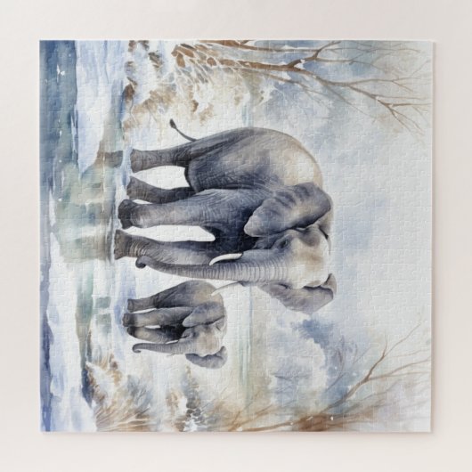 Elephant and Baby Legpuzzel (Horizontaal)