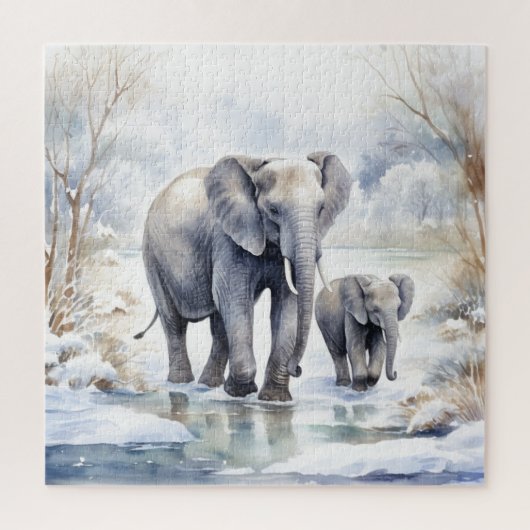 Elephant and Baby Legpuzzel (Verticaal)