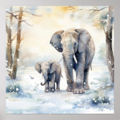 Elephant and Baby Poster (Voorkant)