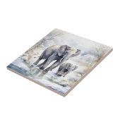 Elephant and Baby Tegeltje (Zijkant)