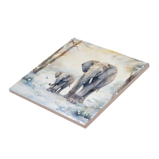 Elephant and Baby Tegeltje (Zijkant)