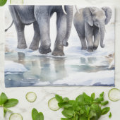 Elephant and Baby Theedoek (Gevouwen)