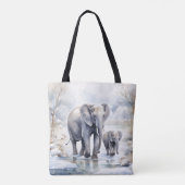 Elephant and Baby Tote Bag (Achterkant)