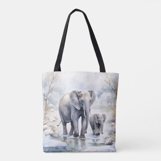Elephant and Baby Tote Bag (Achterkant)