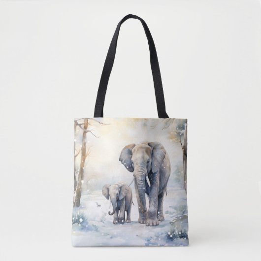 Elephant and Baby Tote Bag (Voorkant)