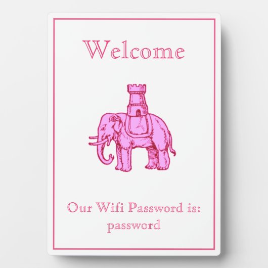 Elephant and Castle Wifi-wachtwoord Fotoplaat (voorkant)