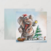 Elephant and Mouse Card - by Monika Marzec Notitiekaartje (Voorkant / Achterkant)