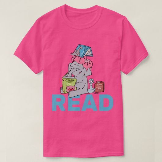Elephant and Piggie Funny Reading Club T-shirt (Design voorkant)
