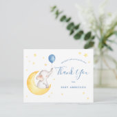 Elephant and Stars Baby shower per post dank u Briefkaart (Staand voorkant)