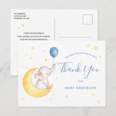Elephant and Stars Baby shower per post dank u Briefkaart (Voorkant / Achterkant)