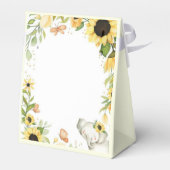 Elephant and Sunflower Animal First Birthday  Bedankdoosjes (Achterkant)