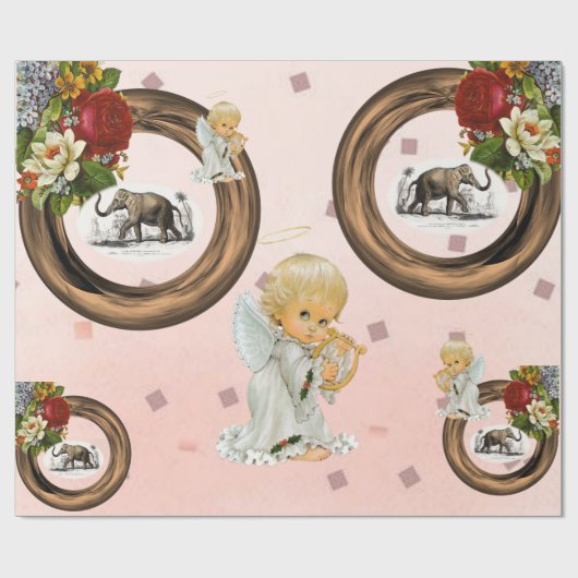 Elephant Angel van glanzend papier (Vlak)