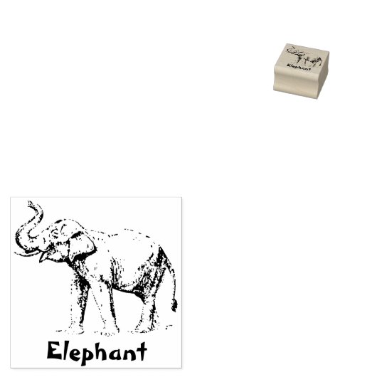 ELEPHANT ANIMAAL RUBBER STEMP RUBBERSTEMPEL (Gestempeld)