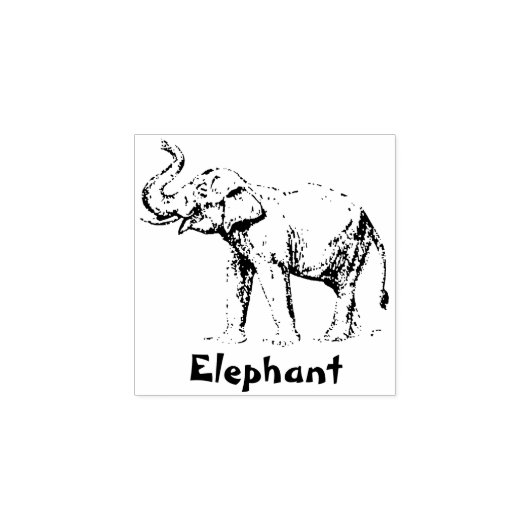 ELEPHANT ANIMAAL RUBBER STEMP RUBBERSTEMPEL (Afrduk)