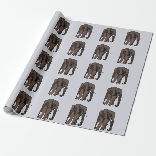 Elephant Animal Art Cadeaupapier (Uitgerold)