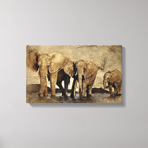 Elephant Animal Art Canvas Afdruk
