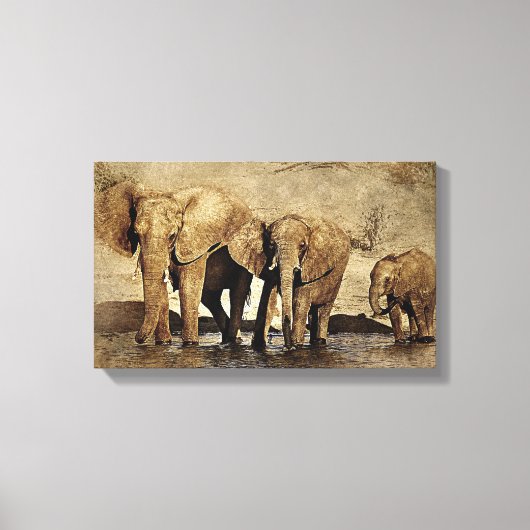 Elephant Animal Art Canvas Afdruk (Voorkant)