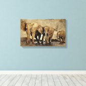 Elephant Animal Art Canvas Afdruk (Insitu (Houten vloer))
