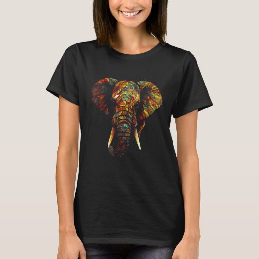 Elephant Animal Colourful Animal Lovers Art Elepha T-shirt (Voorkant)