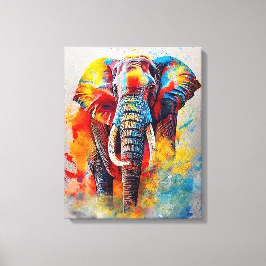 Elephant Animal Discovery Adventure Natuur Planet Canvas Afdruk (Voorkant)