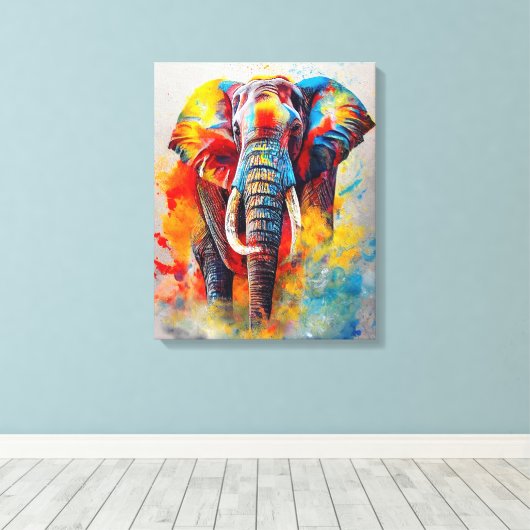 Elephant Animal Discovery Adventure Natuur Planet Canvas Afdruk (Insitu (Houten vloer))