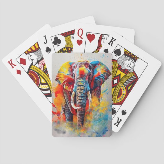 Elephant Animal Discovery Adventure Natuur Planet Pokerkaarten (Achterkant)