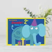 Elephant Animal Kind Birthday Party Invitations Kaart (Staand voorkant)