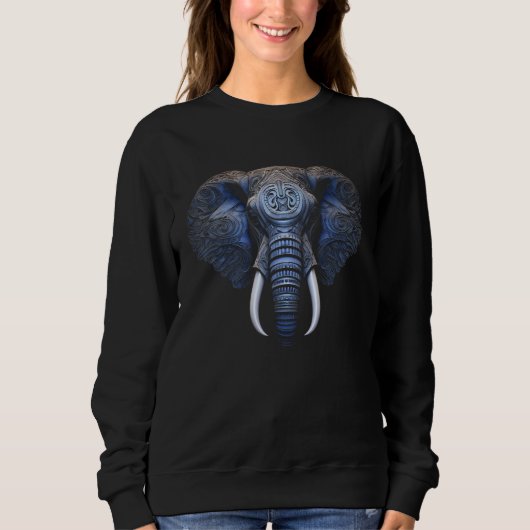 Elephant Animal Motif Artwork African Elephant Trui (Voorkant)