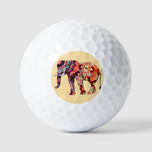 Elephant Animal Traditional Chinese Patterns Golfballen (Voorkant)