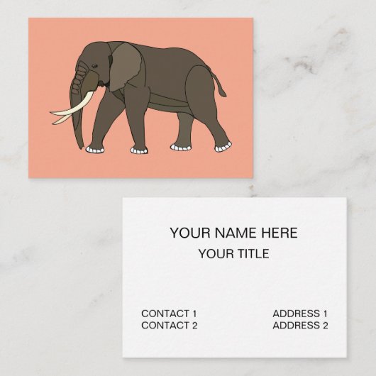 Elephant Animal Visitekaartje (Voorkant / Achterkant)