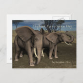 Elephant Appreciation Day Briefkaart 22 september (Voorkant / Achterkant)