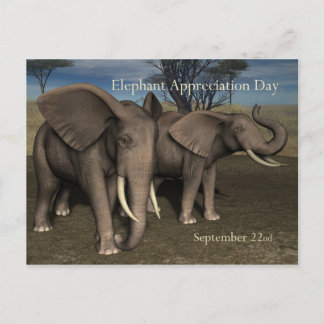 Elephant Appreciation Day Briefkaart 22 september