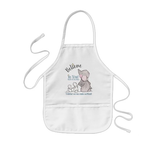 Elephant Apron gelooft in jou! Gepersonaliseerd Kinder Schort (Voorkant)