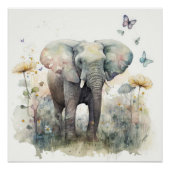 Elephant aquarel kunst perfect poster (Voorkant)