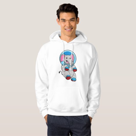 Elephant as Astronaut in Glass sphere Hoodie (Voorkant volledig)