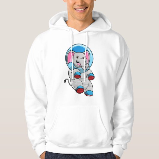 Elephant as Astronaut in Glass sphere Hoodie (Voorkant)