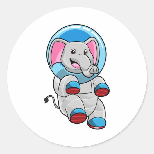 Elephant as Astronaut in Glass sphere Ronde Sticker (Voorkant)