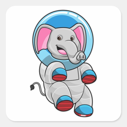 Elephant as Astronaut in Glass sphere Vierkante Sticker (Voorkant)