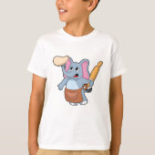 Elephant as Cook with Rolling pin & Dough T-shirt (Voorkant)