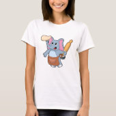 Elephant as Cook with Rolling pin & Dough T-shirt (Voorkant)