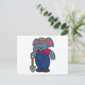 Elephant as Farmer with Shovel Briefkaart (Staand voorkant)