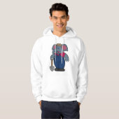Elephant as Farmer with Shovel Hoodie (Voorkant volledig)