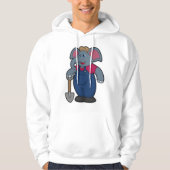 Elephant as Farmer with Shovel Hoodie (Voorkant)