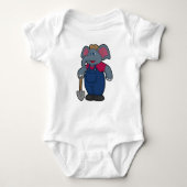 Elephant as Farmer with Shovel Romper (Voorkant)