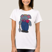 Elephant as Farmer with Shovel T-shirt (Voorkant)
