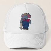 Elephant as Farmer with Shovel Trucker Pet (Voorkant)