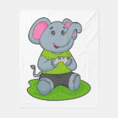 Elephant as Gamer Fleece Deken (Voorkant)